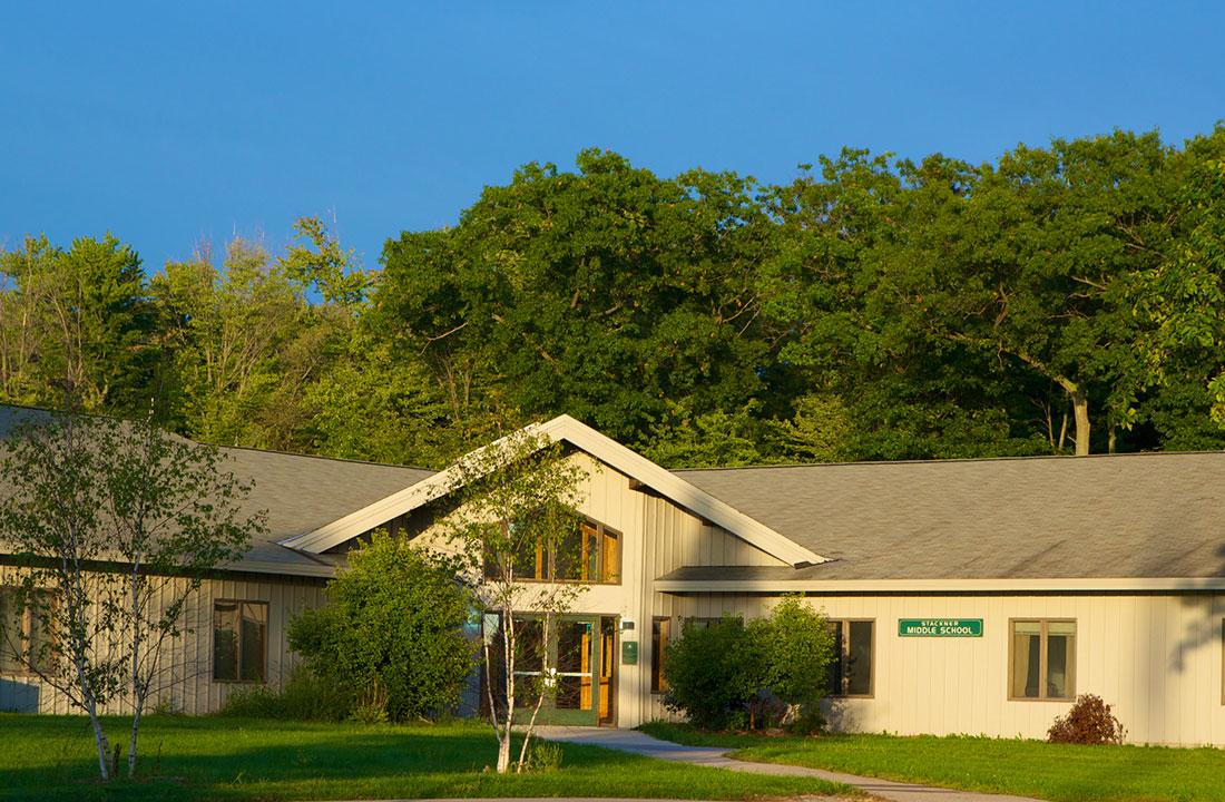 Facilities:  Students have plenty of room to learn and grow in our five buildings and multiple outdoor spaces.  Campus Buildings:   	Manegold Lower School — includes classrooms, Idea Studio, library, art studio, music room, cafeteria, gym 	Stackner Middle School — includes classrooms, Idea Studio, library, science lab, and Pine Rock Studios 	Upper School — includes classrooms, science labs, commons, study and meeting areas, Idea Studio, and administrative offices 	Fine Arts Building — includes the Treiber Theater, art studio, music room, STEAM lab, gym 	Brumder Gymnasium — includes the gym, fitness center and rock climbing wall  