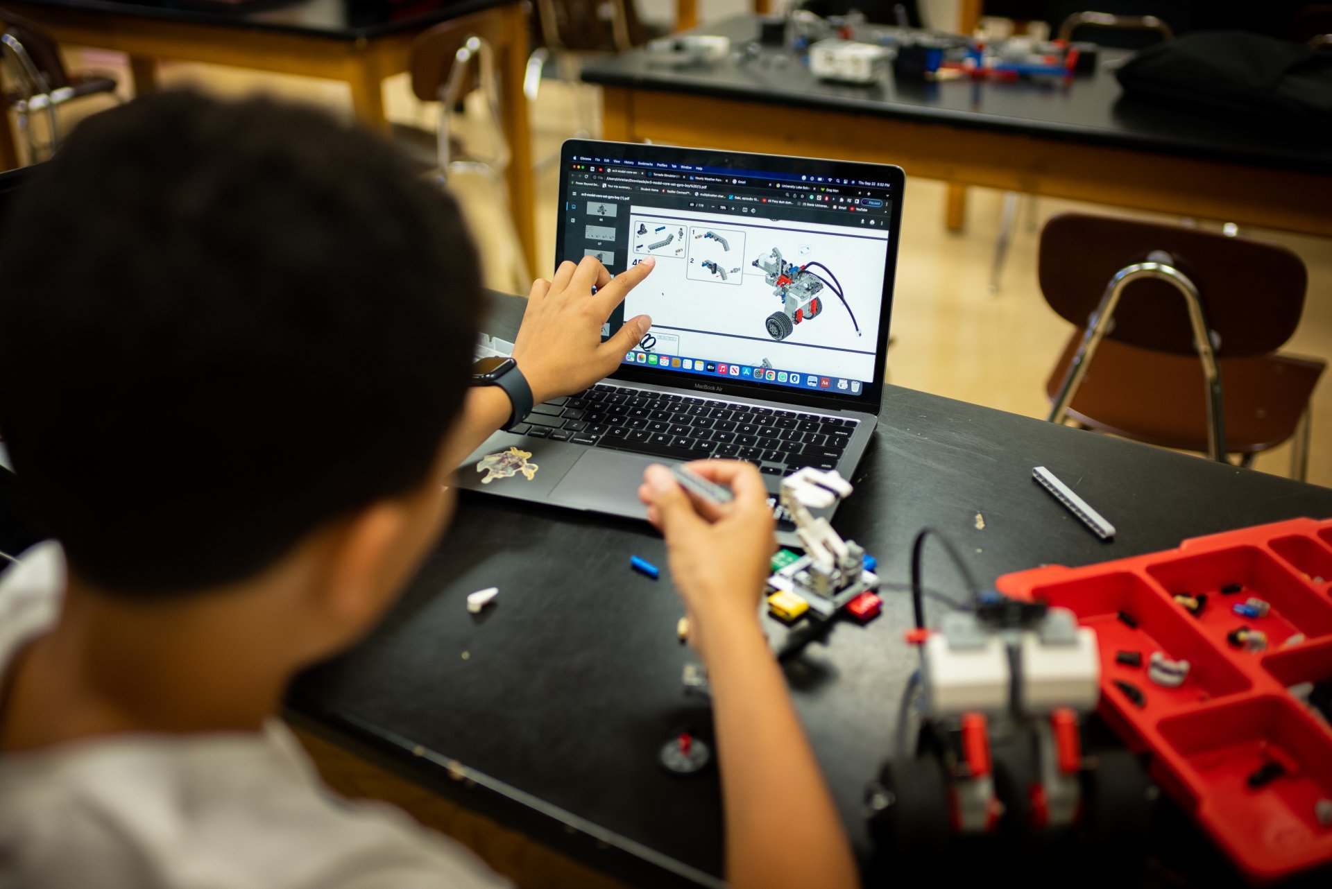 students working on laptops